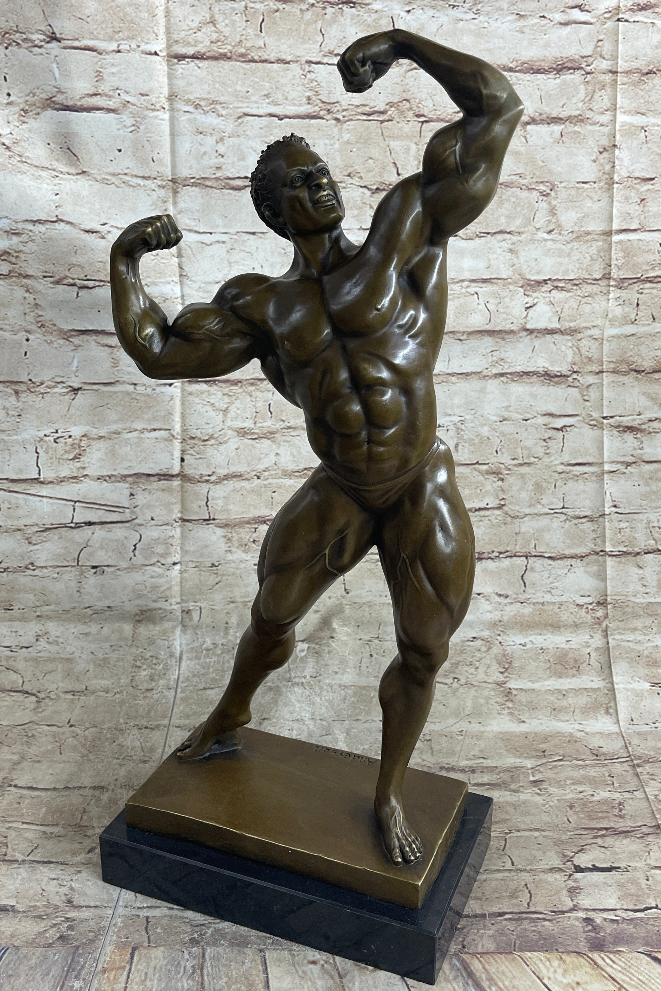 Bodybuilder Muscle Iron Man Bronze Trophy 21" x 10"