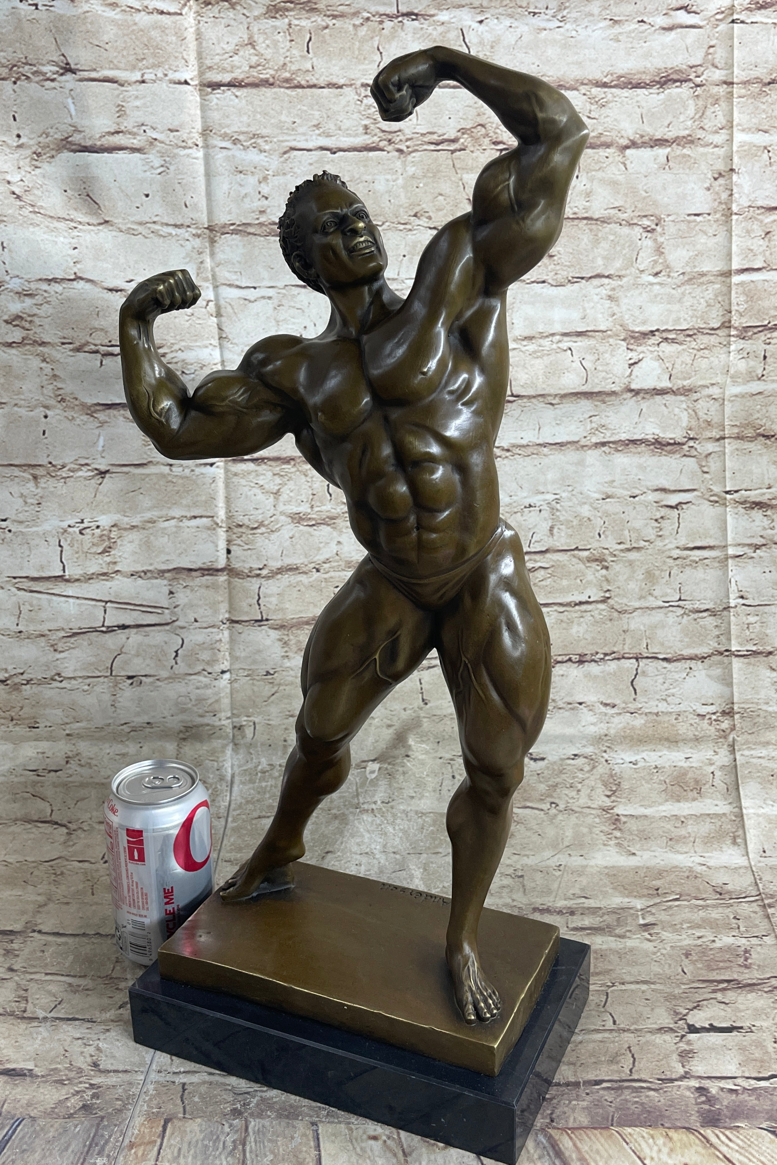 Bodybuilder Muscle Iron Man Bronze Trophy 21" x 10"