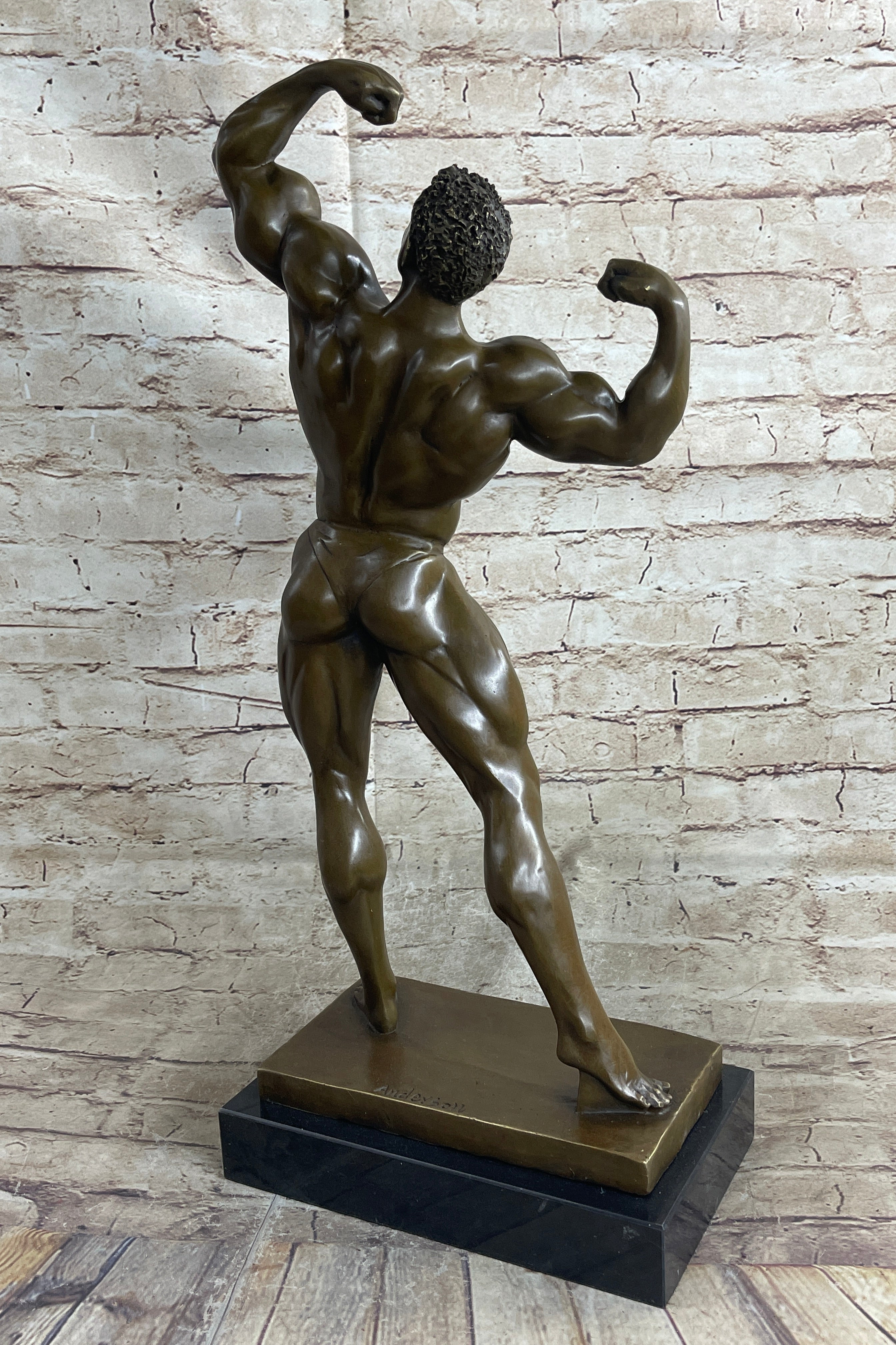 Bodybuilder Muscle Iron Man Bronze Trophy 21" x 10"
