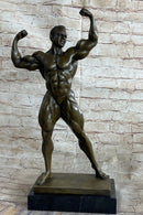 Bodybuilder Muscle Man Mr Universe Bronze Trophy 21" x 10"
