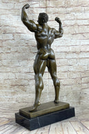 Bodybuilder Muscle Man Mr Universe Bronze Trophy 21" x 10"