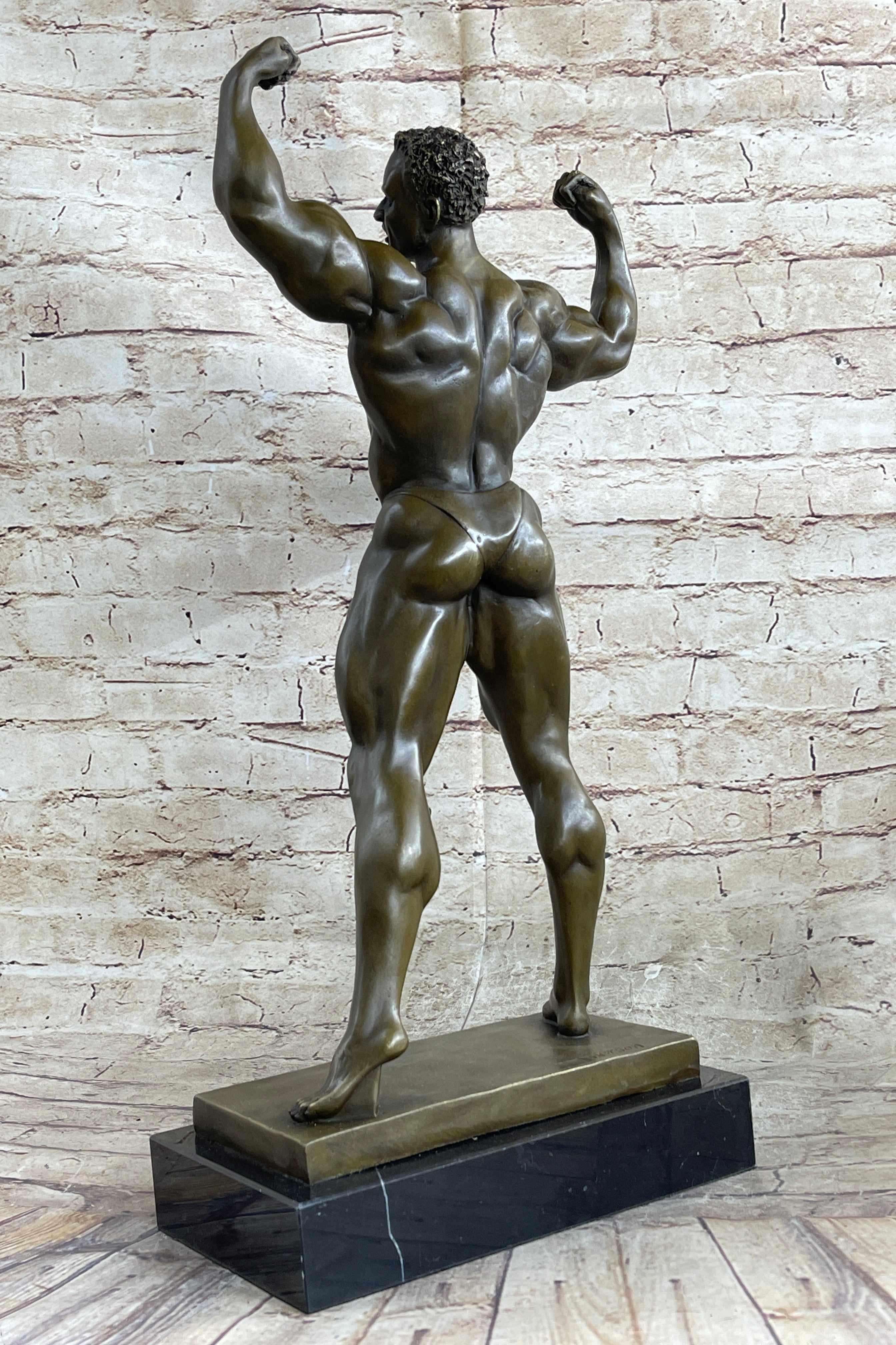 Bodybuilder Muscle Man Mr Universe Bronze Trophy 21" x 10"