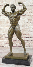 Iron Man Bodybuilder Male Muscular Bronze Sculpture Trophy