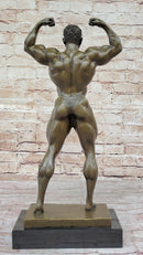 Iron Man Bodybuilder Male Muscular Bronze Sculpture Trophy