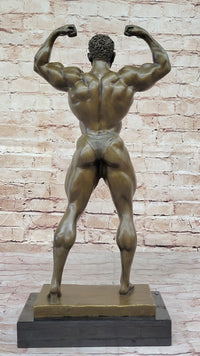Iron Man Bodybuilder Male Muscular Bronze Sculpture Trophy