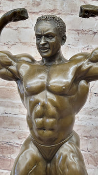 Iron Man Bodybuilder Male Muscular Bronze Sculpture Trophy