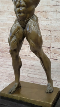 Iron Man Bodybuilder Male Muscular Bronze Sculpture Trophy