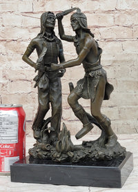 Native American Indian Dancers Rain Dance Bronze Sculpture