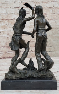 Native American Indian Dancers Rain Dance Bronze Sculpture