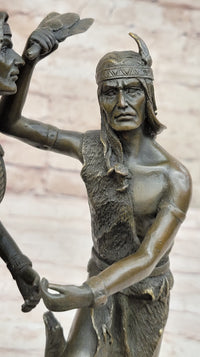 Native American Indian Dancers Rain Dance Bronze Sculpture