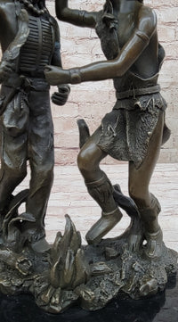 Native American Indian Dancers Rain Dance Bronze Sculpture