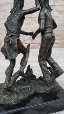 Native American Indian Dancers Rain Dance Bronze Sculpture