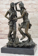 Native American Indian Dancers Rain Dance Bronze Sculpture