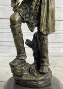 Native American Warrior w/ Tomahawk Bronze Sculpture