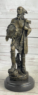Native American Warrior w/ Tomahawk Bronze Sculpture