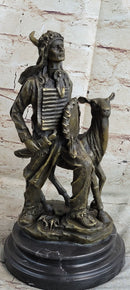 Native American Indian Shaman w/ Deer Bronze 12" x 6.5"