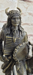 Native American Indian Shaman w/ Deer Bronze 12" x 6.5"