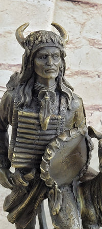Native American Indian Shaman w/ Deer Bronze 12" x 6.5"