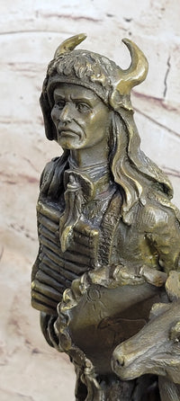 Native American Indian Shaman w/ Deer Bronze 12" x 6.5"