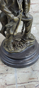 Native American Indian Shaman w/ Deer Bronze 12" x 6.5"