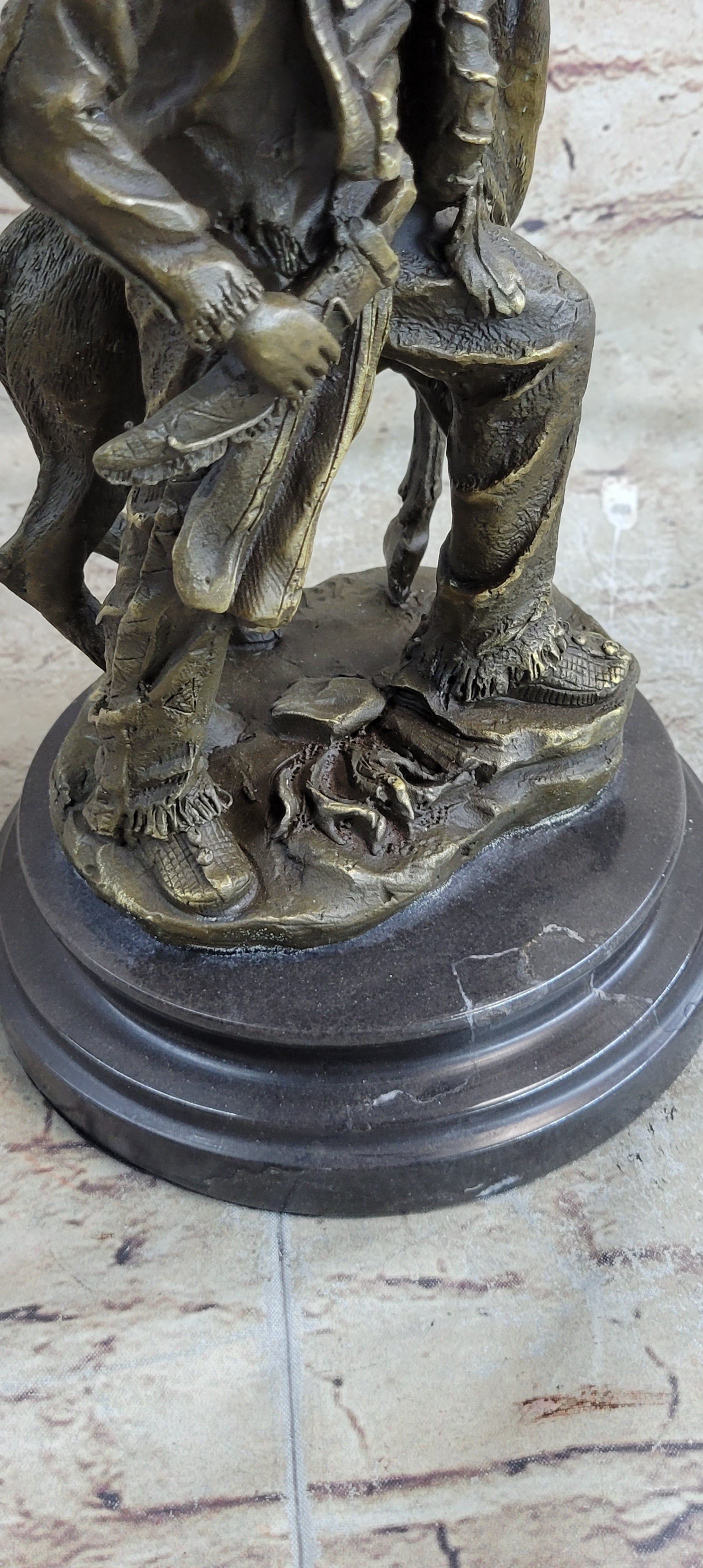 Native American Indian Shaman w/ Deer Bronze 12" x 6.5"