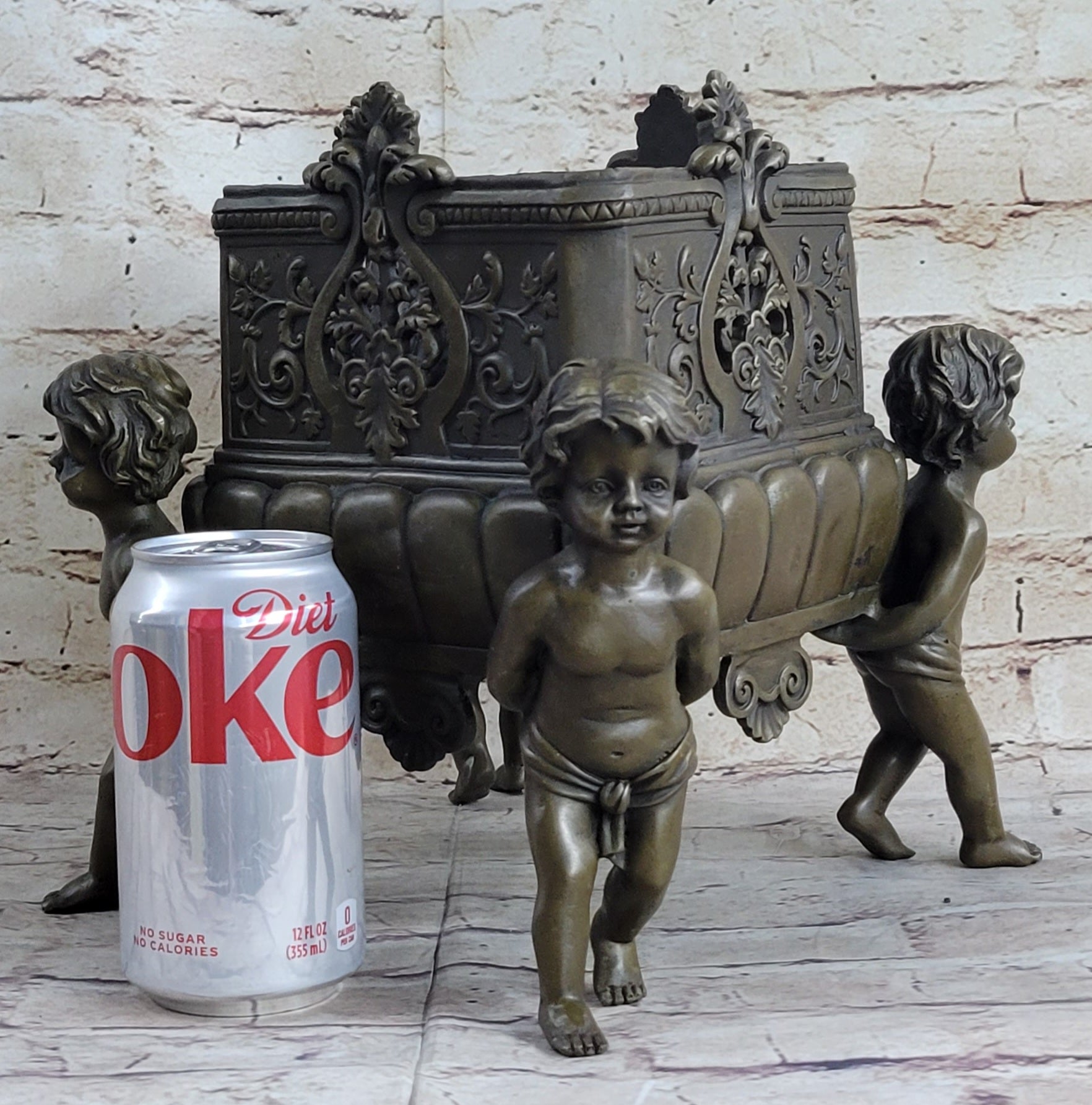 Four Boy Puti Planter Bronze Sculpture by Joseph Cheret