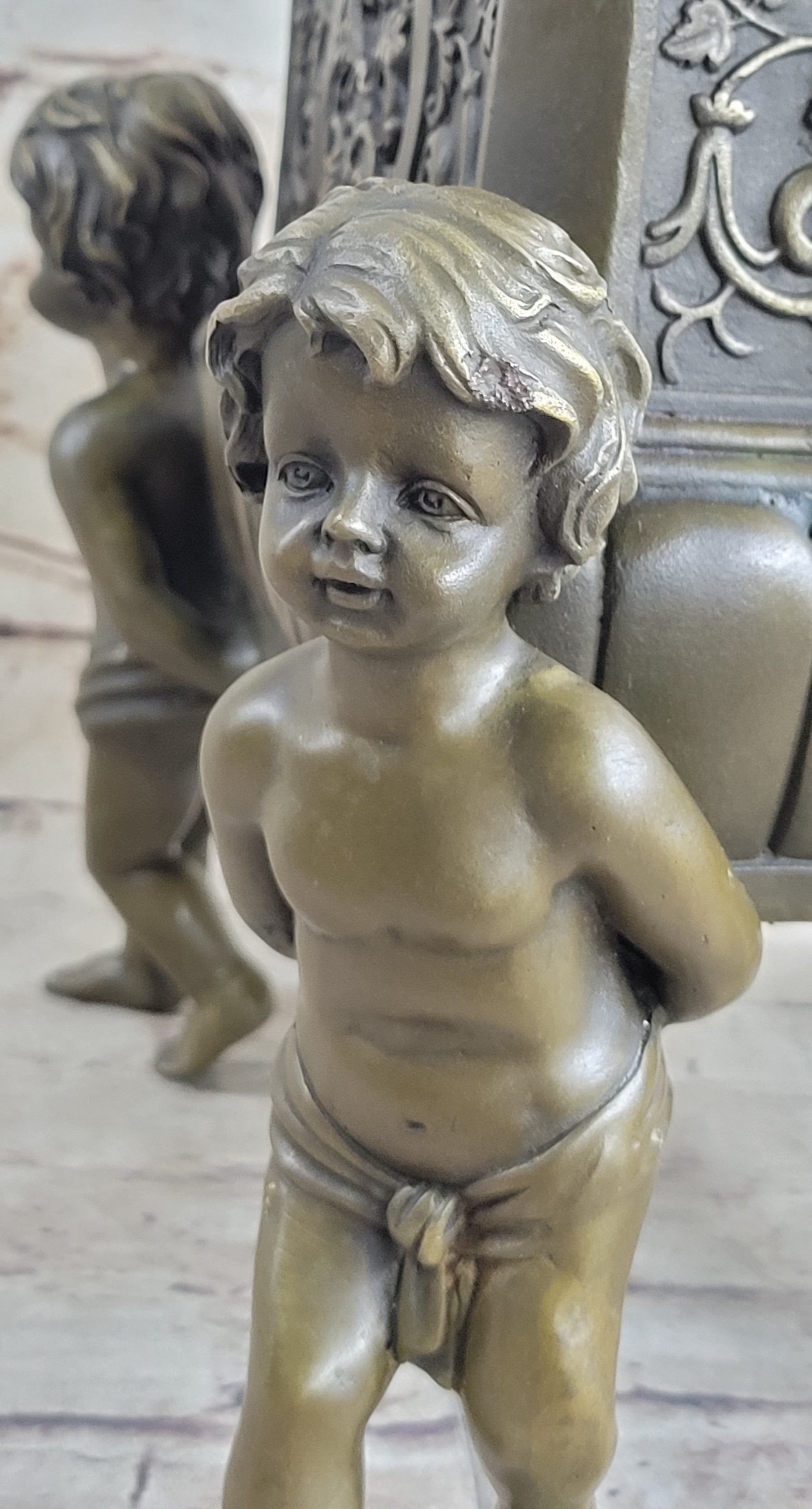 Four Boy Puti Planter Bronze Sculpture by Joseph Cheret