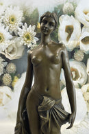 Nude Female Bronze Sculpture Figure of Woman Marble Base 17" x 6"