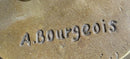 Signed Snake Charmer by Bourgeois Bronze Sculpture Marble Base