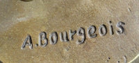 Signed Snake Charmer by Bourgeois Bronze Sculpture Marble Base