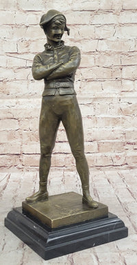 Bronze Harlequin Jester Sculpture by René de Saint-Marceaux