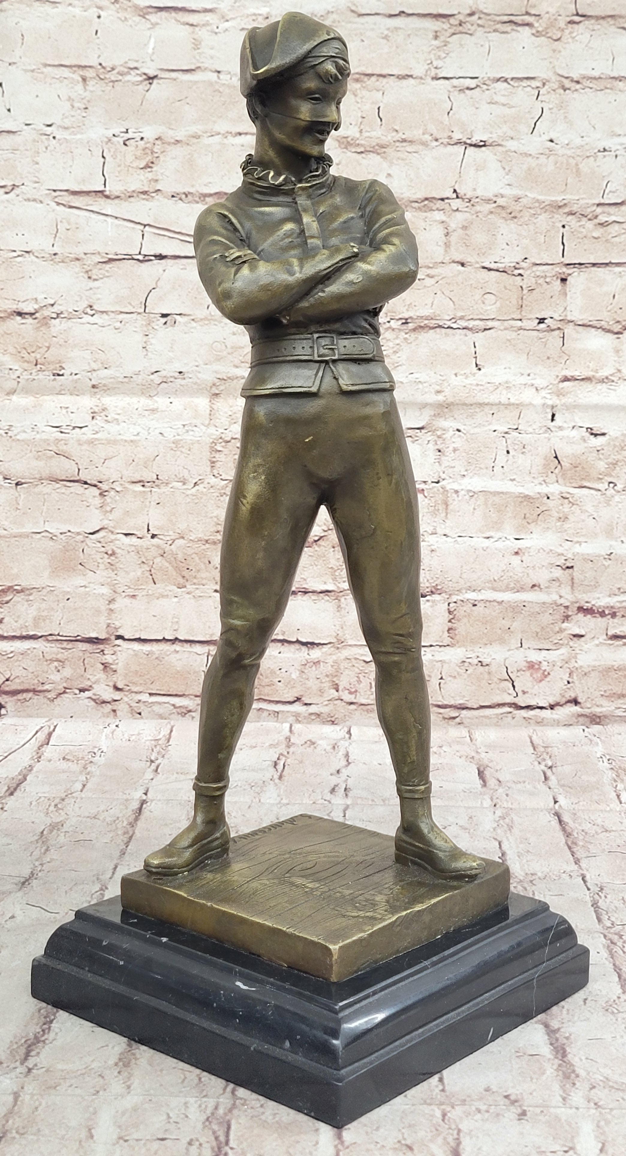 Bronze Harlequin Jester Sculpture by René de Saint-Marceaux