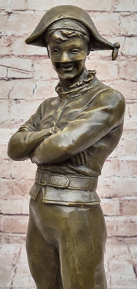 Bronze Harlequin Jester Sculpture by René de Saint-Marceaux