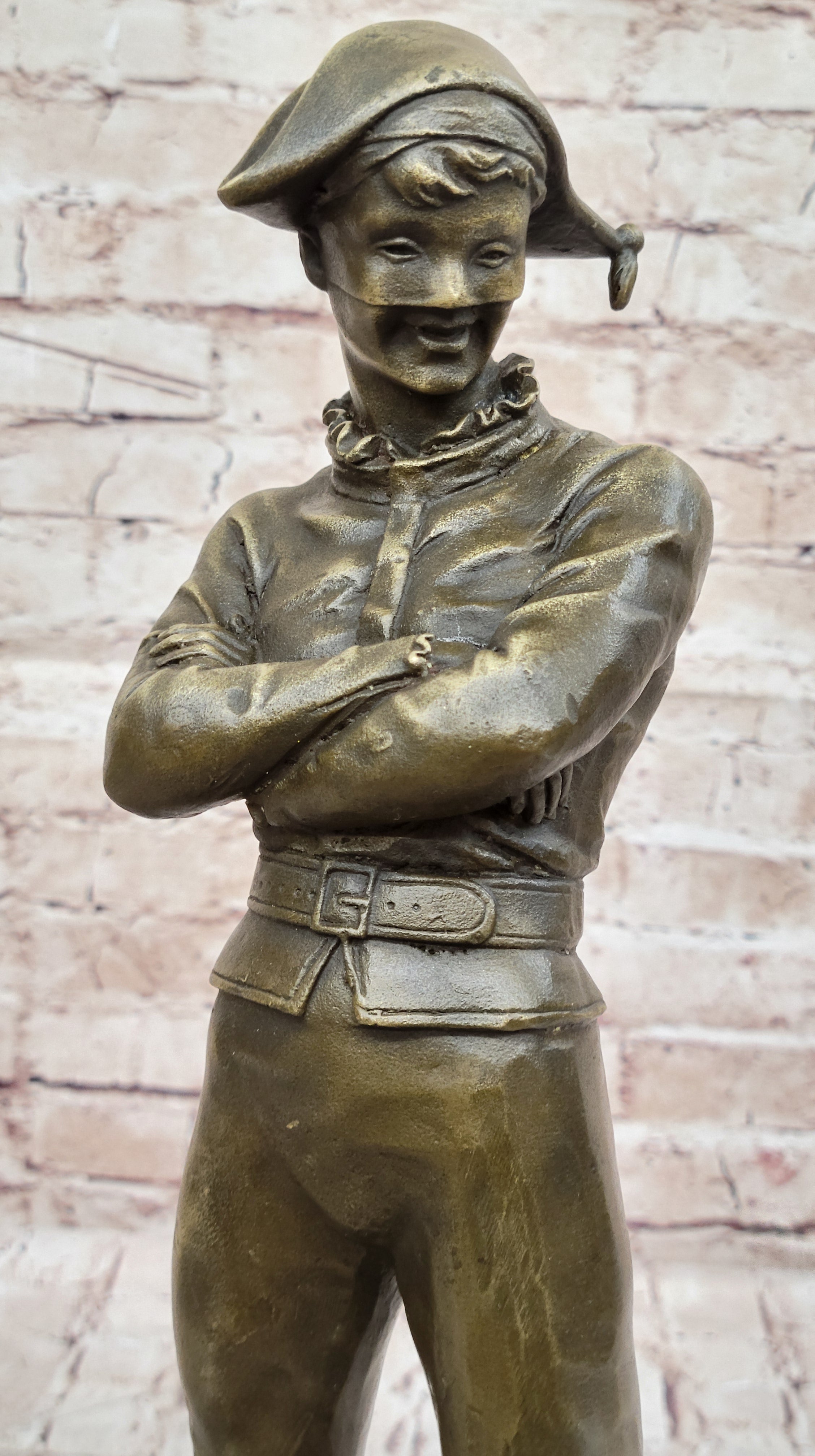 Bronze Harlequin Jester Sculpture by René de Saint-Marceaux