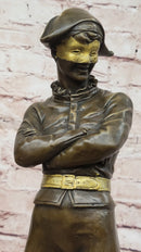 Bronze Masked Harlequin – Playful Jester Sculpture