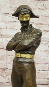 Bronze Masked Harlequin – Playful Jester Sculpture