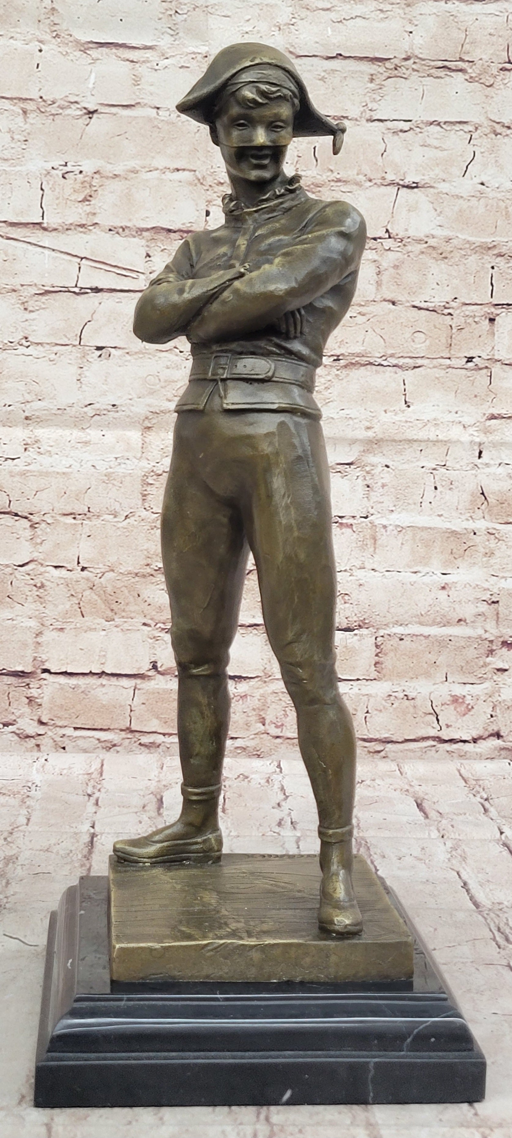 Bronze Harlequin Jester Sculpture by René de Saint-Marceaux