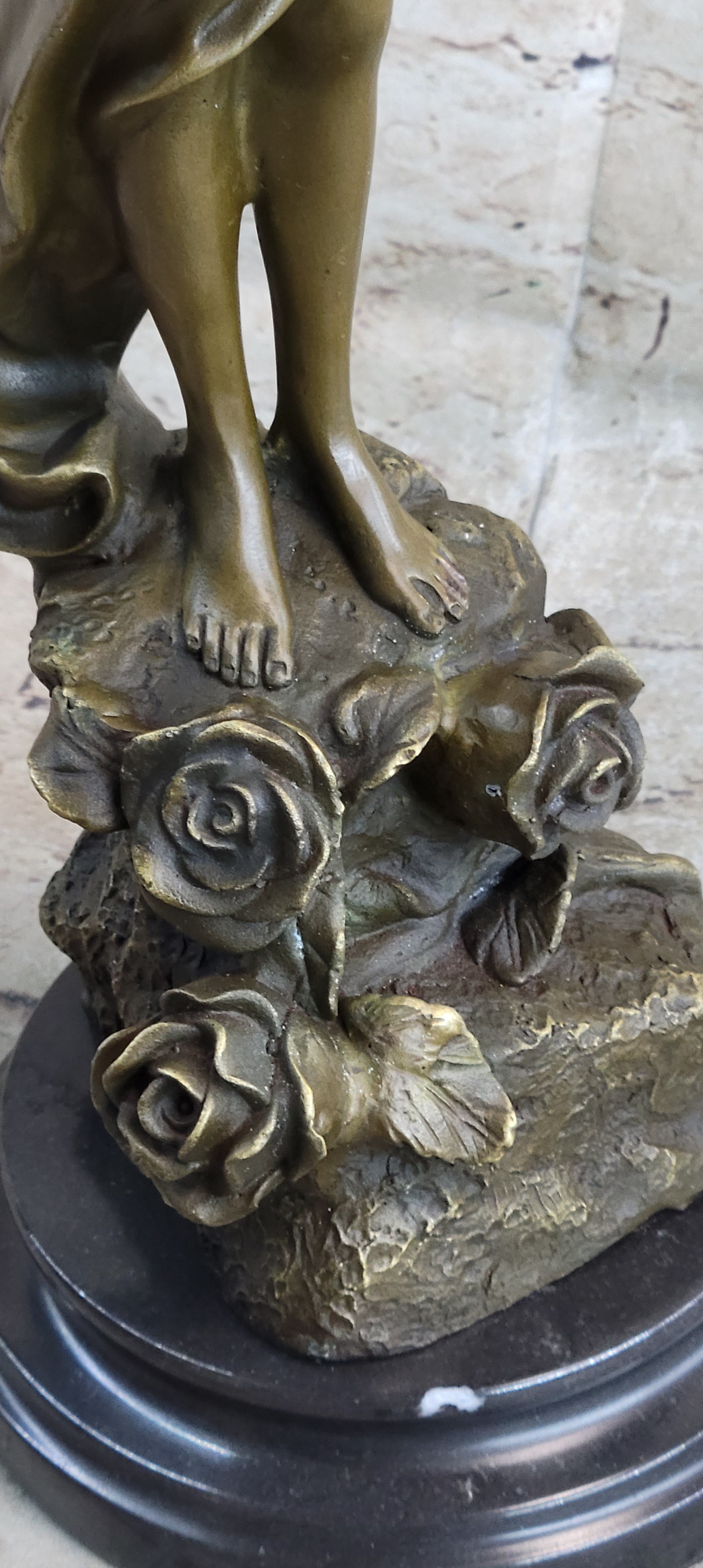 Signed: VILLANIS, BRONZE ART NOUVEAU FAIRY SCULPTURE FIGURE HOT CAST FIGURINE
