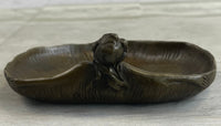 Soaking'' by Rubin Dish CTray Nude Female Bronze Sculpture Deco