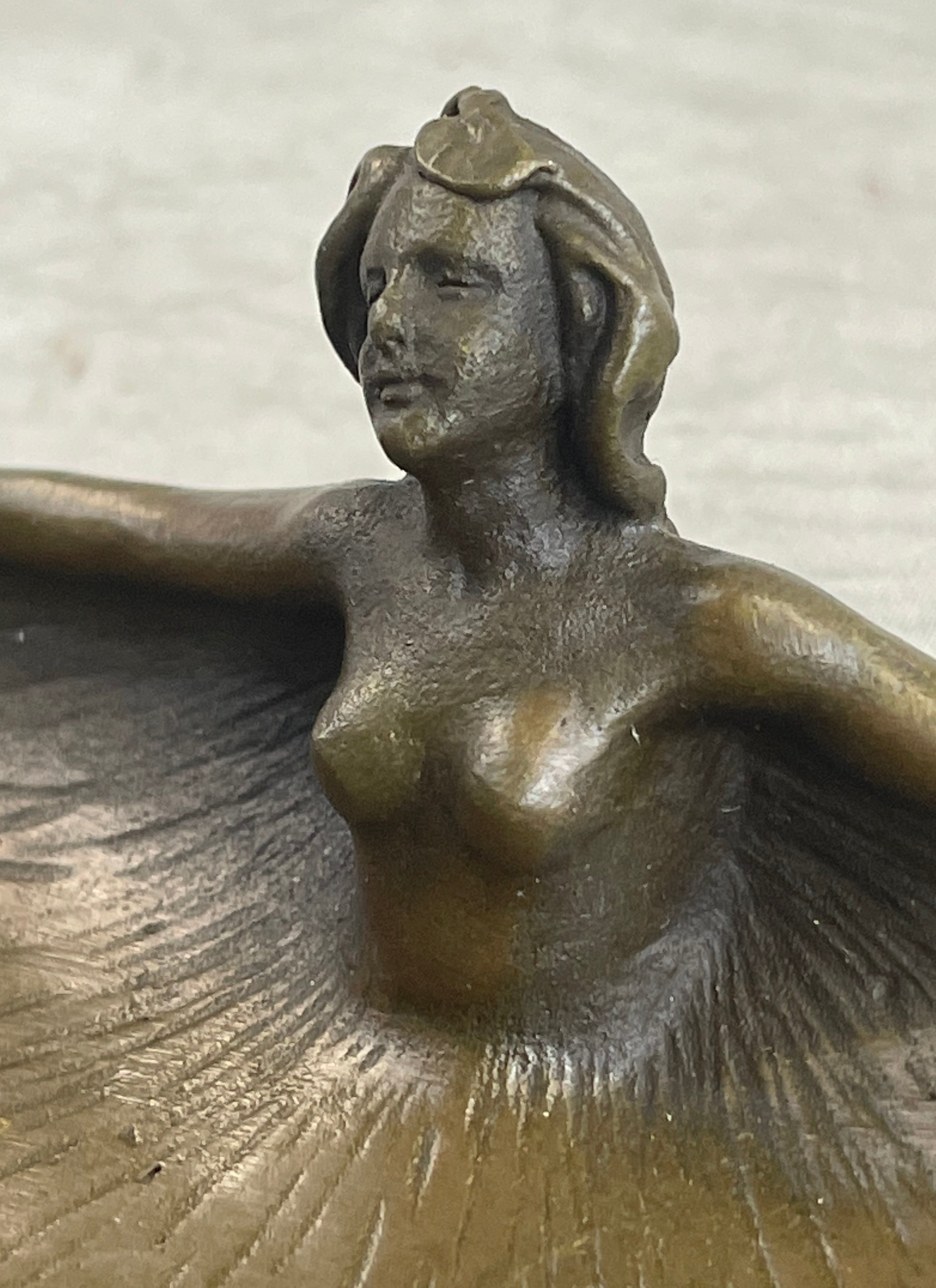 Soaking'' by Rubin Dish CTray Nude Female Bronze Sculpture Deco
