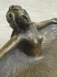 Soaking'' by Rubin Dish CTray Nude Female Bronze Sculpture Deco