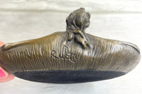 Soaking'' by Rubin Dish CTray Nude Female Bronze Sculpture Deco