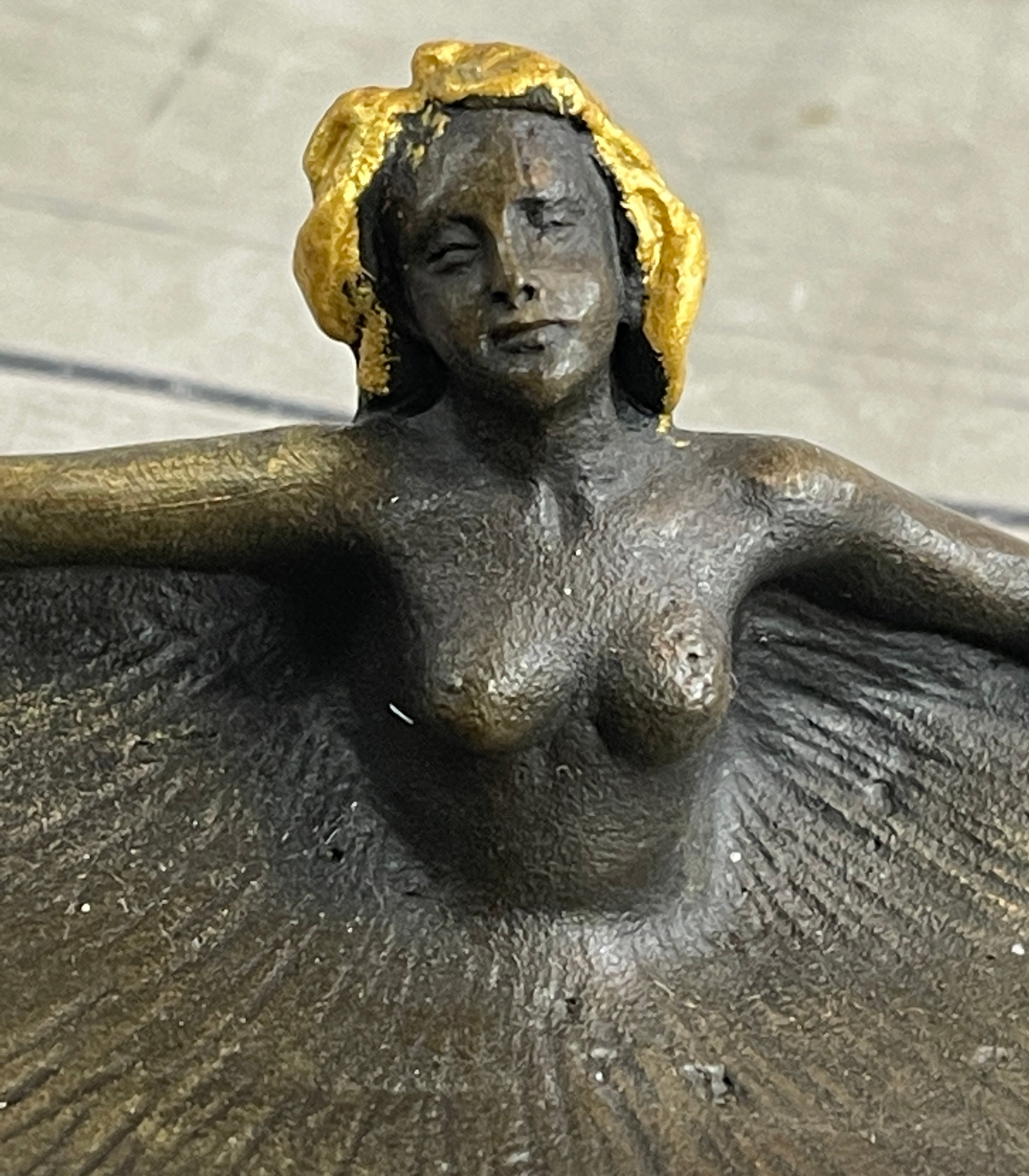 Gilt Soap Dish Jewelry Tray Genuine Bronze Sculpture by Rubin