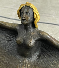 Gilt Soap Dish Jewelry Tray Genuine Bronze Sculpture by Rubin