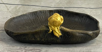 Gilt Soap Dish Jewelry Tray Genuine Bronze Sculpture by Rubin