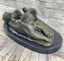 Tiger Family Mother & Cub Bronze Sculpture 8" x 16"