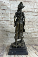 Fierce Native American Indian Woman Signed B.Wood LostWax Bronze