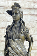 Fierce Native American Indian Woman Signed B.Wood LostWax Bronze