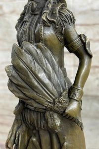 Fierce Native American Indian Woman Signed B.Wood LostWax Bronze
