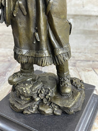 Fierce Native American Indian Woman Signed B.Wood LostWax Bronze